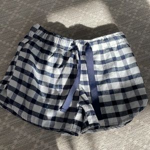 Navy and white flannel shorts